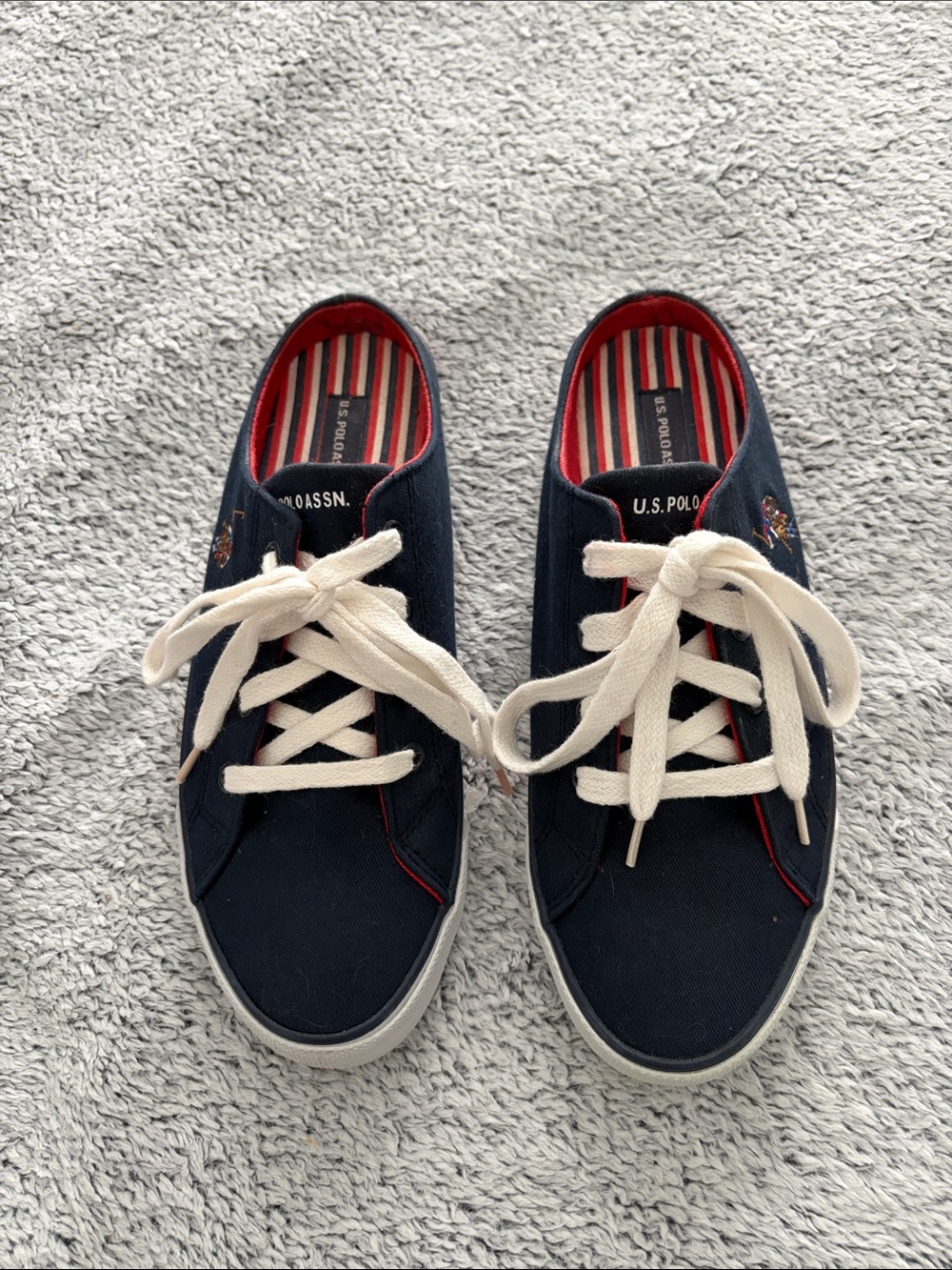 U.S. Polo Assn. Navy Canvas Sneaker Slider/Mules Size 7.5